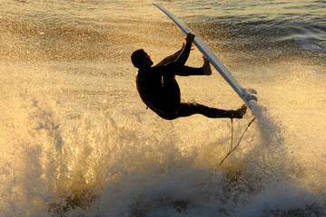 surfing the sunset