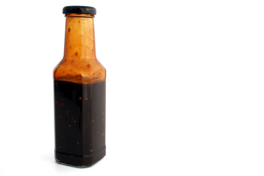 full isolated sauce bottle