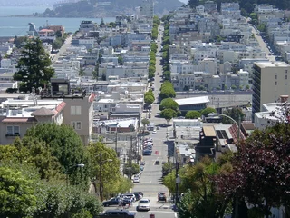 Tuinposter uitzicht vanaf Lombard Street, San Francisco © Albo