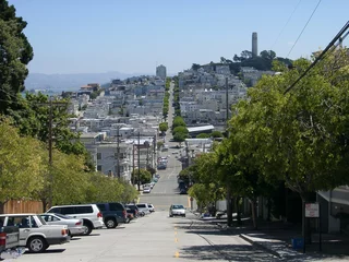 Papier Peint photo autocollant San Francisco view from lombard street, san francisco, californi