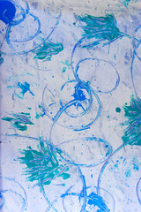 paste paper: bue and green swirls