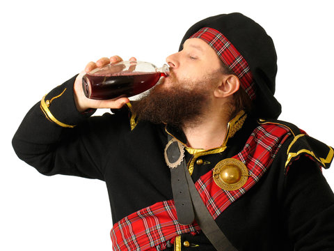 scotch warrior drinking wine