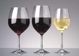 wine in glasses