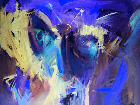 blue abstract paintings