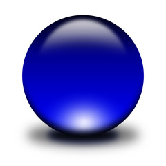 3d glass sphere blue