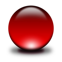 3d glass sphere red