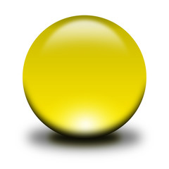 3d glass sphere yellow