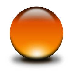 3d glass sphere orange