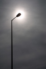 backlit lamp-post