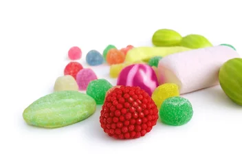 Abwaschbare Fototapete Süßigkeiten Geleebonbons - Bonbons bunt