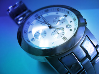 wristwatch time blue