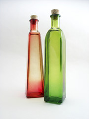 red & green bottles
