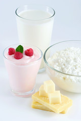 milk, yogurt, cheese, cottage cheese