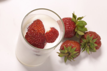 milk and strawberry