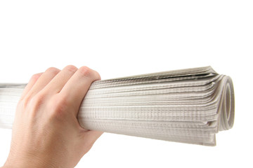 hand hold newspaper