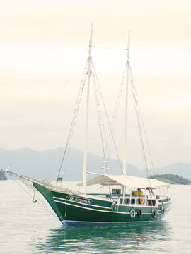 green boat