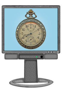 monitor and clock
