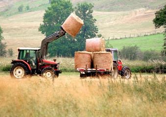Transport des balles de paille