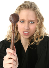 angry blonde female judge