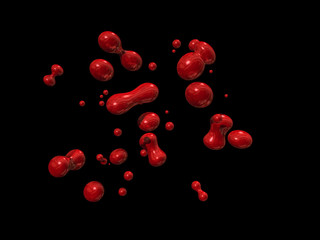 floating red paint