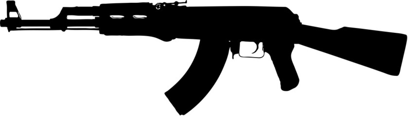 ak-47 assault rifle clip  art w/ clipping path - obrazy, fototapety, plakaty