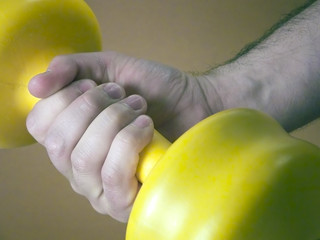 hand holding weight