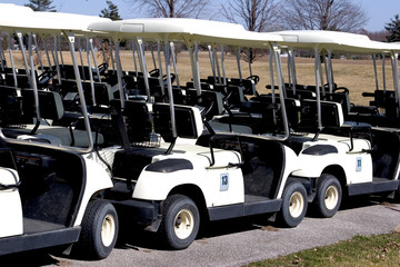 parked golf carts - rear