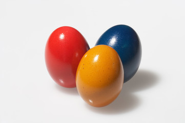 yellow, red and blue