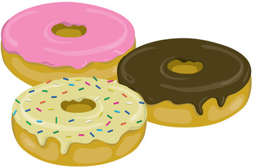 three yummy donuts