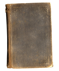 antique book: grunge brown isolated on white