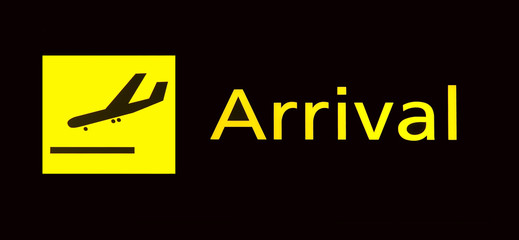 arrival sign in airport