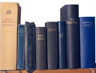 shelf of bibles
