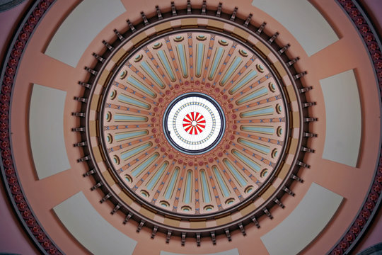 colorful ohio statehouse rotunda dome