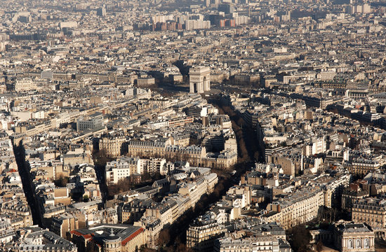 france, paris: aerial view from eiffel tower