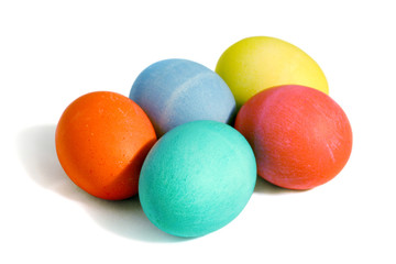 five colored eggs