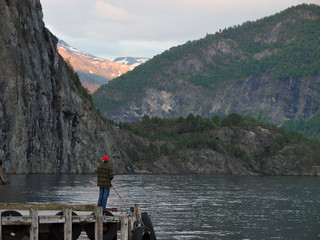 fishing in a fjord