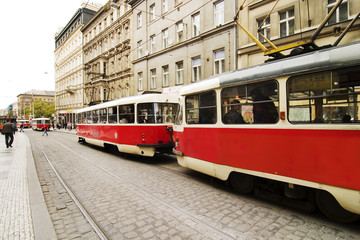Fototapeta na wymiar praski tramwaj