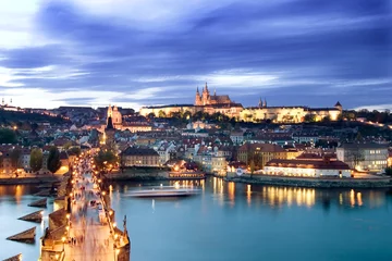 Printed roller blinds Prague prague castle cityscape