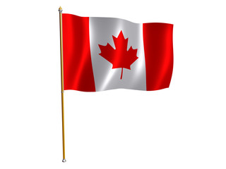 Fototapeta na wymiar canadian silk flag