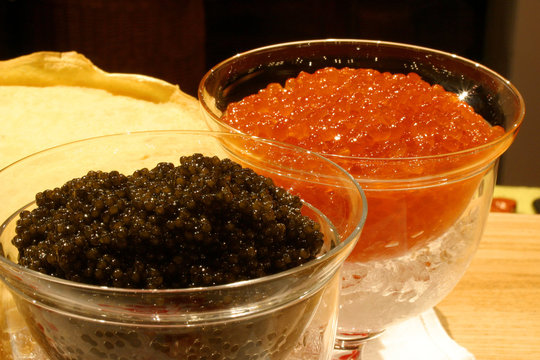 black and red caviar