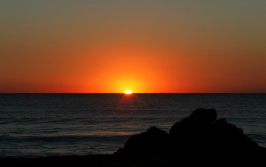 Fototapeta na wymiar piękne złote sunrise w południowej Hiszpanii, jak wynika z beac