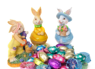 easter bunnies and chocolates