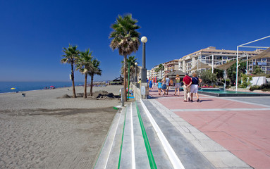 sandy beach and promenade at estepona in southern spain © Nick Stubbs