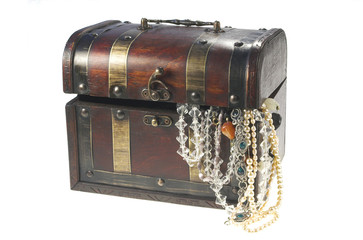 old box and pearls