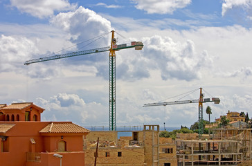 cranes and contruction work in spain