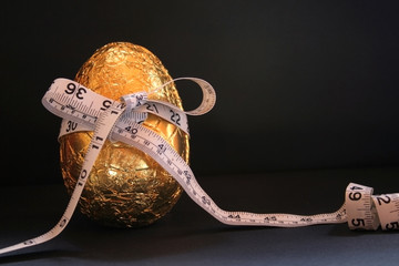 1 easter egg, diet and tape measure