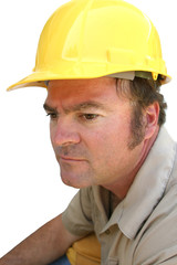 serious hard hat worker