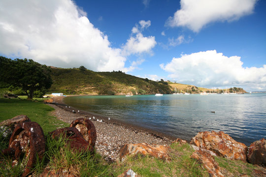 Gravel Beach On Waiheke Island.