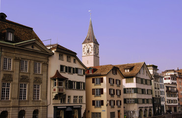 switzerland, zurich: city view