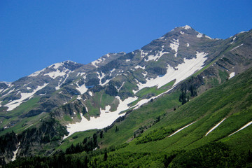 snowy rocks